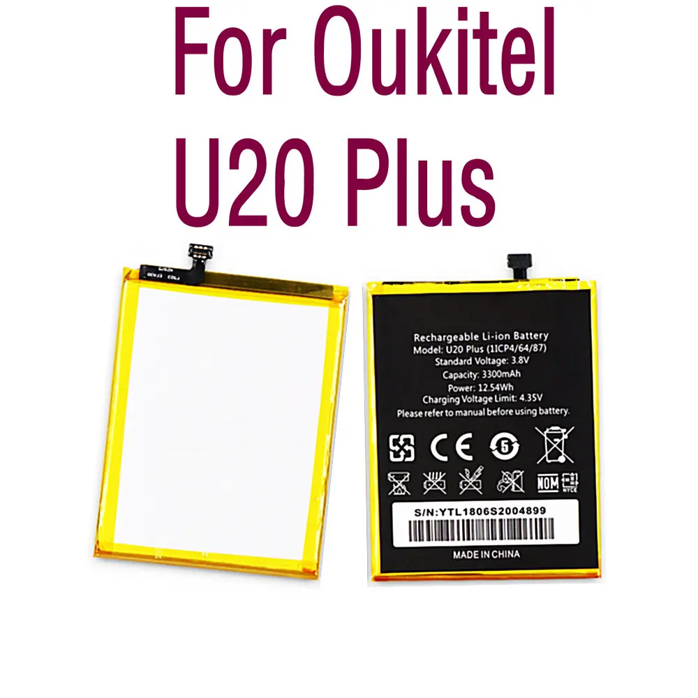 For Oukitel U20 Plus 3300mAh Large Capacity Li-ion High quality Replacement Battery Authentic profession mobile phone
For Oukitel U20 Plus 3300mAh Large Capacity Li-ion High quality Replacement Battery Authentic profession mobile phone