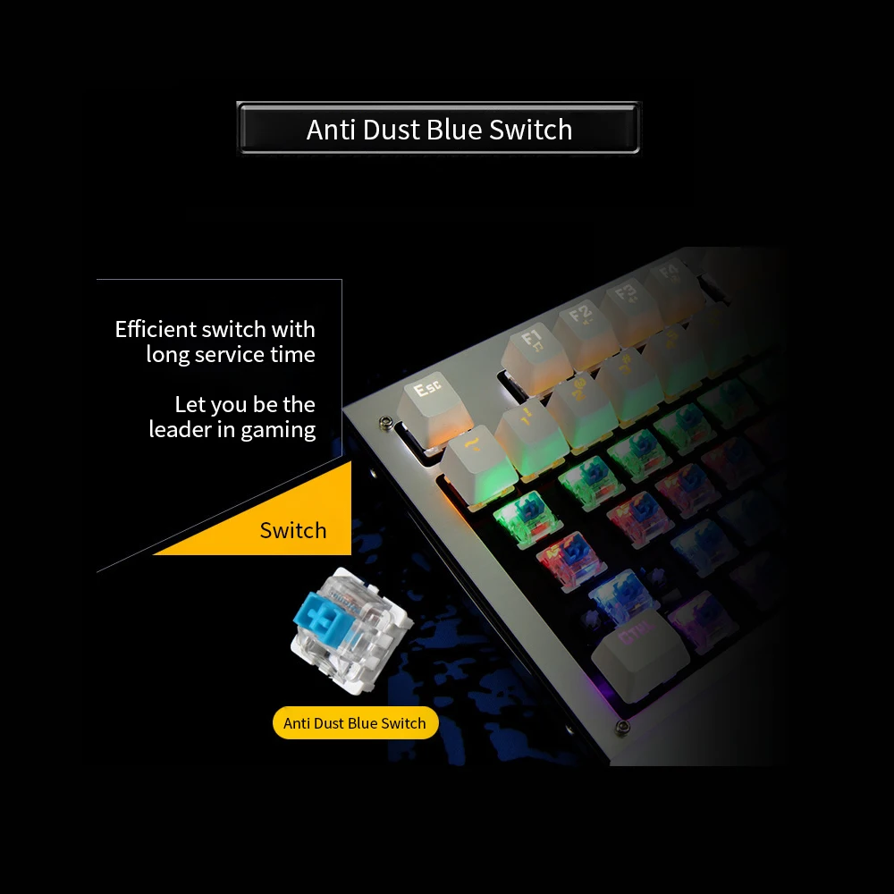 Backlit Mechanical Gaming Keyboard Blue Switch 87 Keys Ergonomic Keyboard Suspended Keys with Hand Wrist USB Mechanical Keyboard
Backlit Mechanical Gaming Keyboard Blue Switch 87 Keys Ergonomic Keyboard Suspended Keys with Hand Wrist USB Mechanical Keyboard