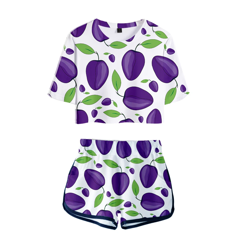 New Arrive 3D Fruits Exposed Navel t shirt+ shorts women's two-piece sets Fashion 3D Full printed Fruits Summer cool girl's sets
New Arrive 3D Fruits Exposed Navel t shirt+ shorts women's two-piece sets Fashion 3D Full printed Fruits Summer cool girl's sets