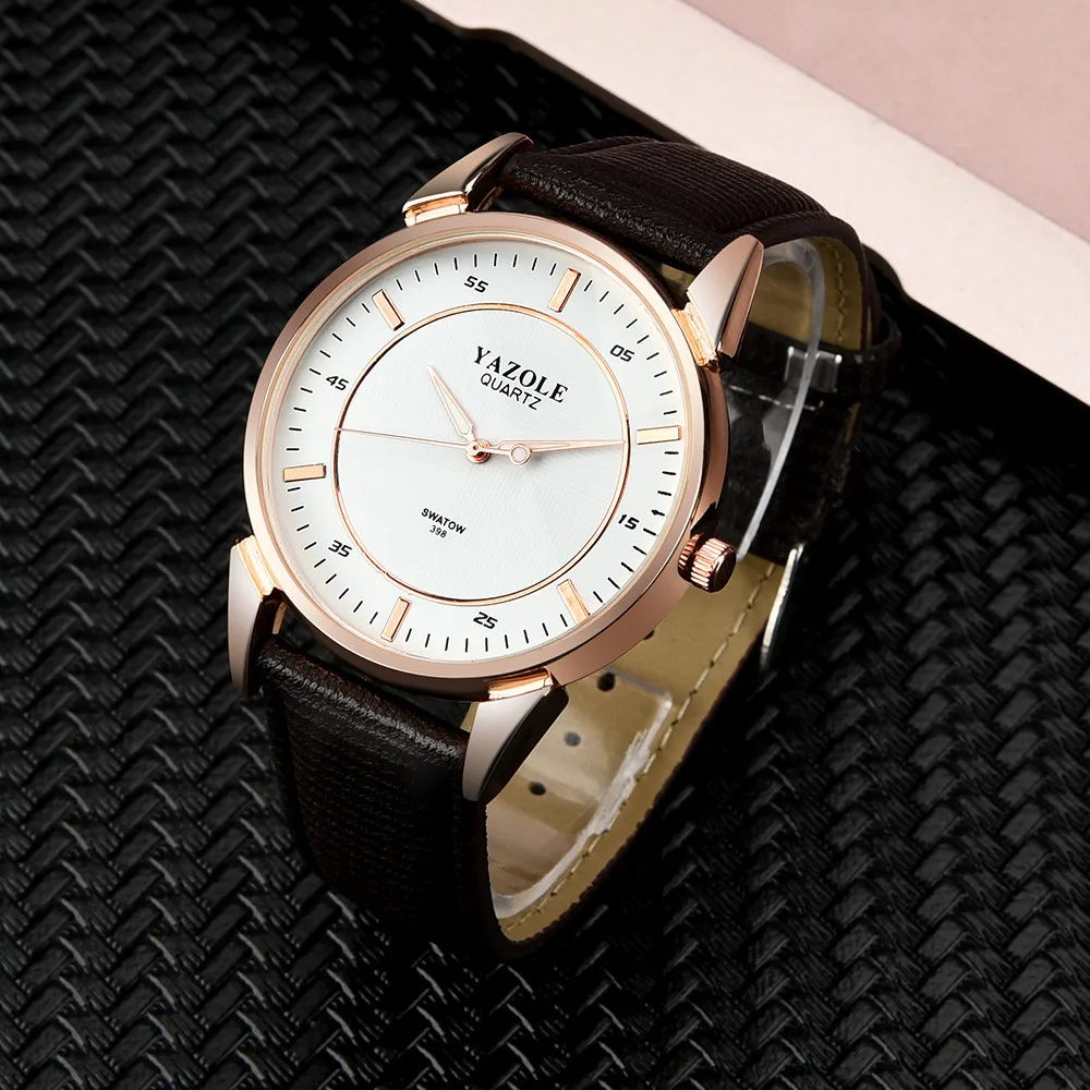 YAZOLE 2019 Mens Watches Top Brand Leather Stainless Steel Glass Quartz Analog Wristwatches Men Masculino relogio
YAZOLE 2019 Mens Watches Top Brand Leather Stainless Steel Glass Quartz Analog Wristwatches Men Masculino relogio