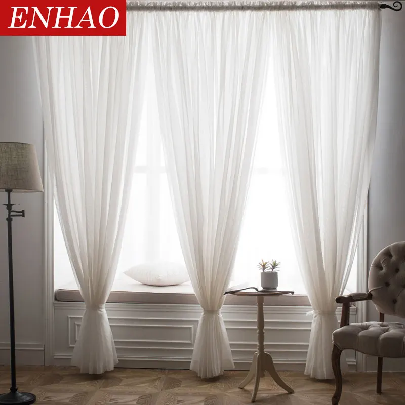 ENHAO Solid Tulle Curtains for Living Room Bedroom Tulle for the Kitchen Modern Sheer Curtains Window Voile Drapes Finished Door
ENHAO Solid Tulle Curtains for Living Room Bedroom Tulle for the Kitchen Modern Sheer Curtains Window Voile Drapes Finished Door