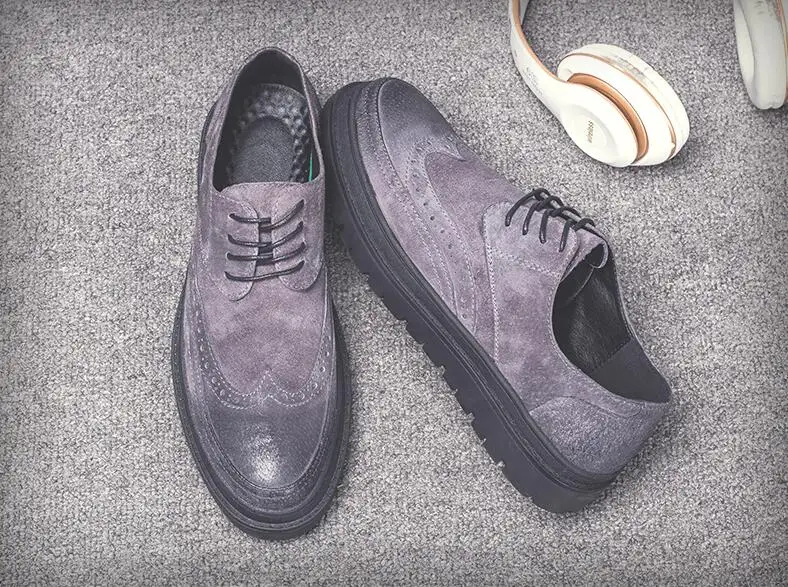 Shoes Men lace up genuine leather nubuck handmade flats smart casual dress shoes platform height increasing carved brogue shoes
Shoes Men lace up genuine leather nubuck handmade flats smart casual dress shoes platform height increasing carved brogue shoes