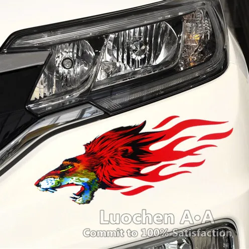 Автомобильные наклейки Wolfs Fire Blaze с принтом Красочные Креативные красочные