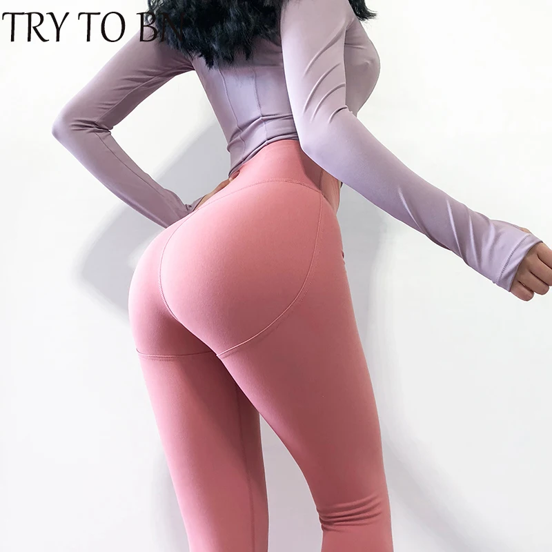 TRY TO BN New Women Leggings Solid High Waist Casual Leggins Elasticity Breathable Workout Fitness Clothing | Женская одежда