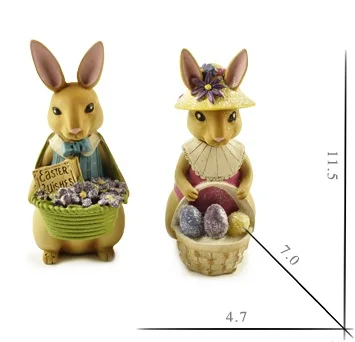 2 pcs Easter Bunny Boy and Girl Rabbit Figurines with Basket and Eggs Wedding Gifts Home Decoration Accessories Fairy Garden
2 pcs Easter Bunny Boy and Girl Rabbit Figurines with Basket and Eggs Wedding Gifts Home Decoration Accessories Fairy Garden
