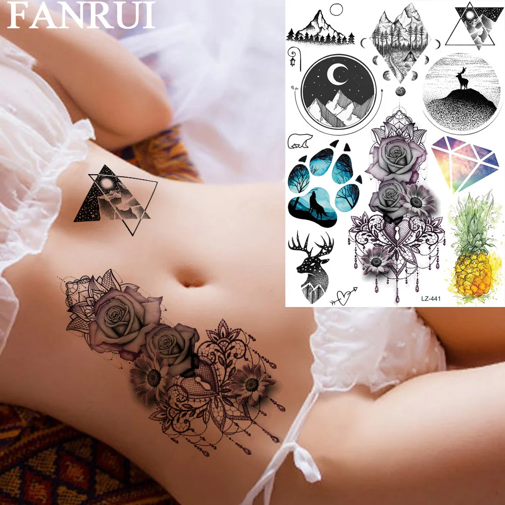 Временные татуировки FANRUI с розами, лесом, горами, луной, круглыми бриллиантами для женщин, наклейки, индивидуальные татуировки, треугольник,...
Временные татуировки FANRUI с розами, лесом, горами, луной, круглыми бриллиантами для женщин, наклейки, индивидуальные татуировки, треугольник,...