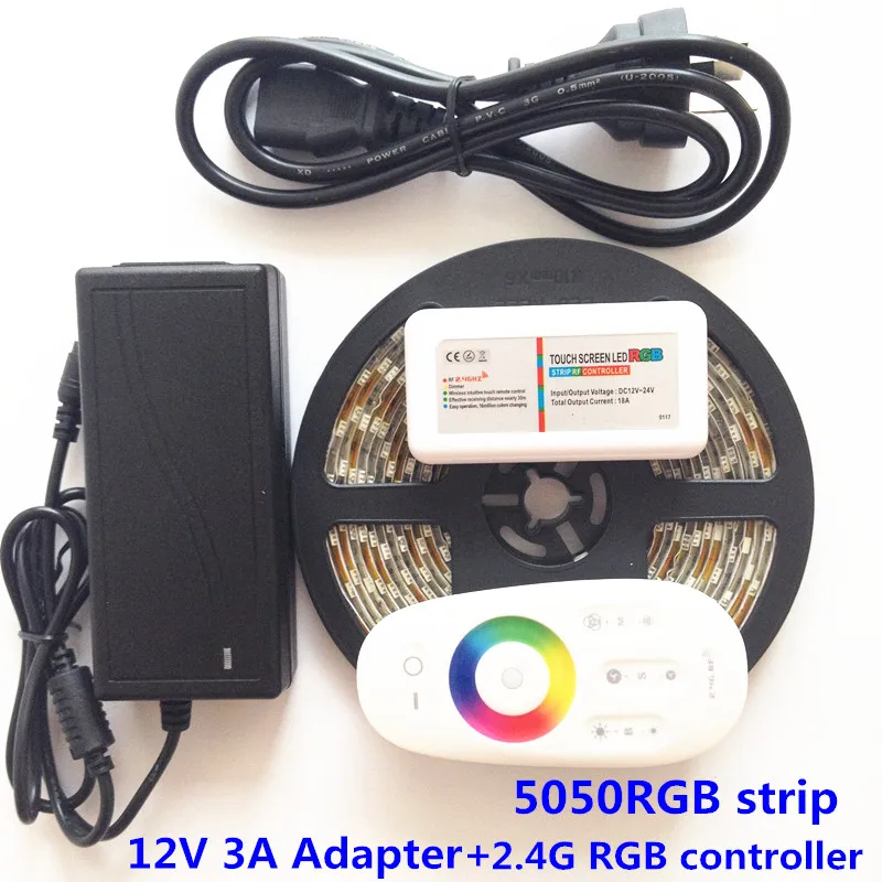 DC 12V 5050 Waterproof RGB Led Strip Light FlexibleTape Ribbon SMD + RF Touch Remote Controller + 3A Power Adapter Supply
DC 12V 5050 Waterproof RGB Led Strip Light FlexibleTape Ribbon SMD + RF Touch Remote Controller + 3A Power Adapter Supply