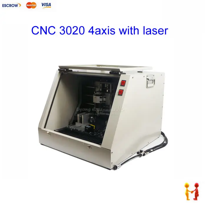 4axis CNC router 3020 with 500mw laser function with tool auto checking Mach3 software support USB 220/110v
4axis CNC router 3020 with 500mw laser function with tool auto checking Mach3 software support USB 220/110v