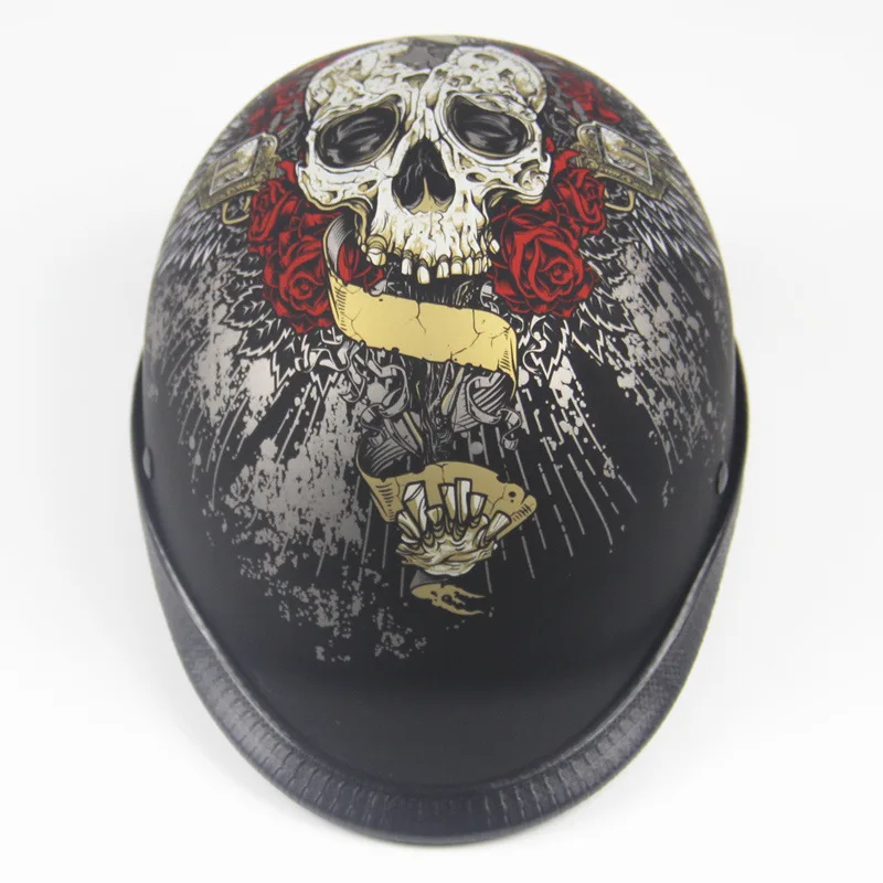 Black Skull Personality Half Helmet German Motorcycle Style Half Helmet Chopper Biker Pilot Goggles Open Face Moto Motociclet
Black Skull Personality Half Helmet German Motorcycle Style Half Helmet Chopper Biker Pilot Goggles Open Face Moto Motociclet