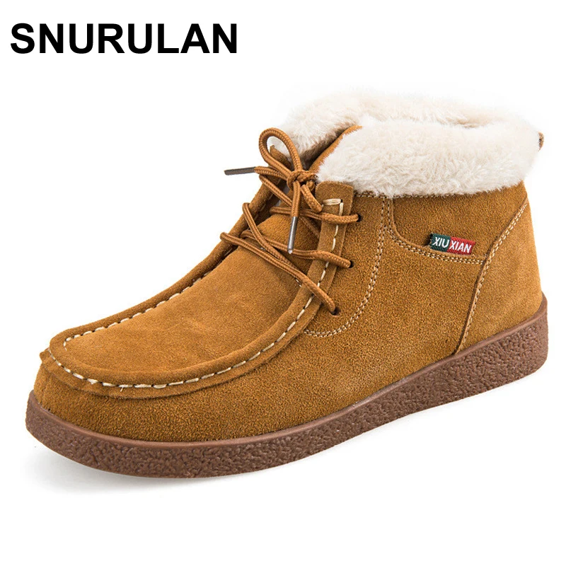 SNURULAN women ankle boots plus cotton warm winter snow boots 2017 autumn new fashion lace-up suede genuine leather women shoes
SNURULAN women ankle boots plus cotton warm winter snow boots 2017 autumn new fashion lace-up suede genuine leather women shoes