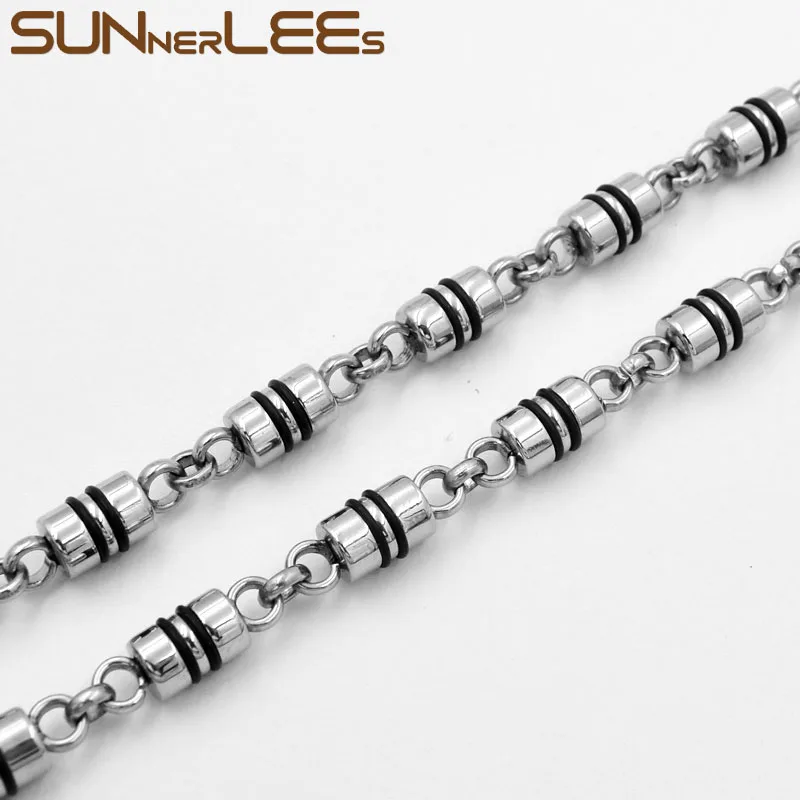SUNNERLEES 316L ожерелье из нержавеющей стали 6 мм Геометрическая звеньевая цепочка серебряный цвет черный силикон мужские и женские ювелирные из...
SUNNERLEES 316L ожерелье из нержавеющей стали 6 мм Геометрическая звеньевая цепочка серебряный цвет черный силикон мужские и женские ювелирные из...