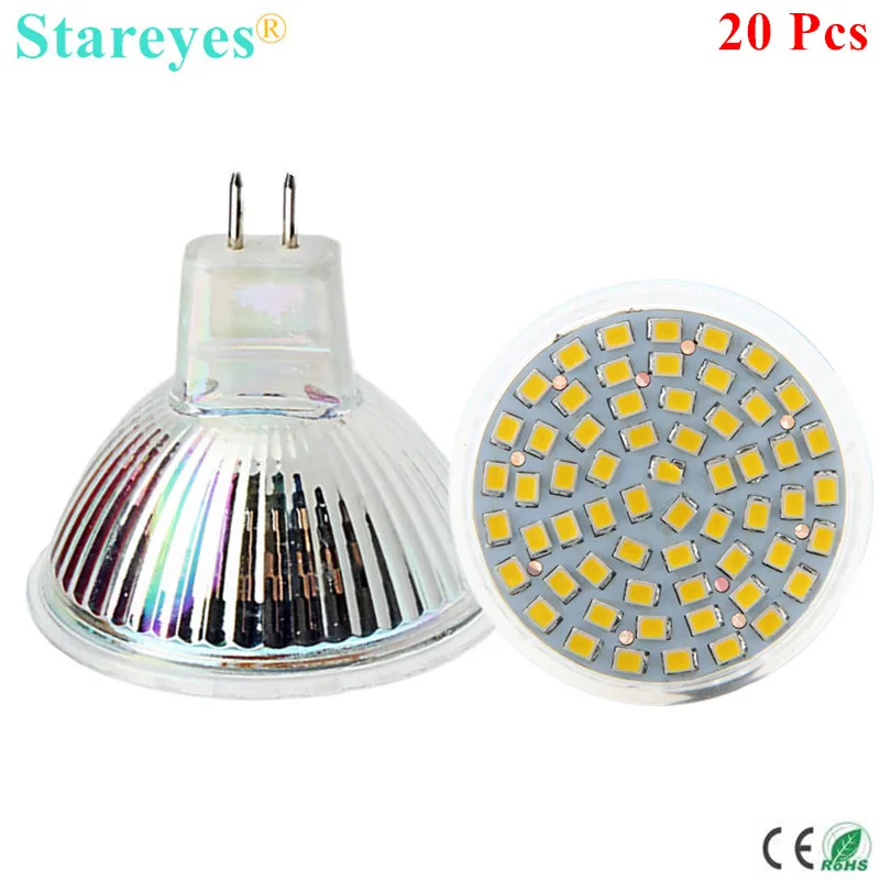 Бесплатная доставка 20 шт. SMD 2835 3528 60 LED 4 Вт MR16 (12 В) прожектор лампа Epistar домашний