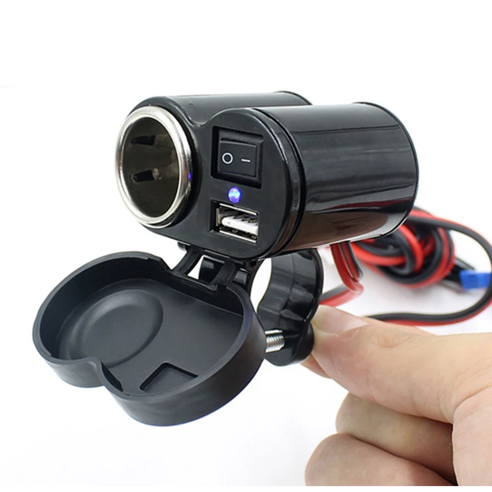 Портативное зарядное устройство USB для мотоцикла совместимо с телефоном MP3 GPS 12-24