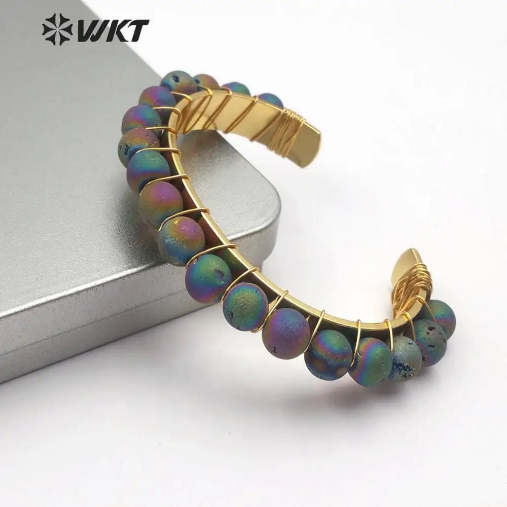 WT-B478 New!!! natural druzy stone with gold Bangle handmade beads Bracelet women fashion charm Bracelet Chain Jewelry
WT-B478 New!!! natural druzy stone with gold Bangle handmade beads Bracelet women fashion charm Bracelet Chain Jewelry