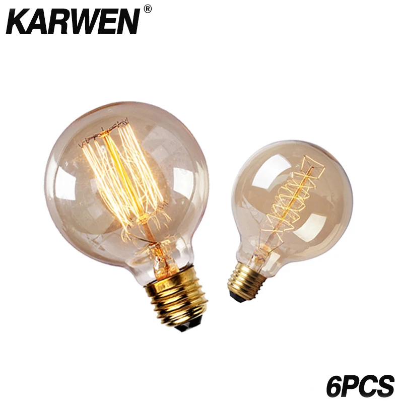 KARWEN 6PCS Retro Vintage Edison Bulb E27 40W G95 G80 Edison Bulb Light 220V Filament Antique Incandescent Bulb For Pendant Lamp
KARWEN 6PCS Retro Vintage Edison Bulb E27 40W G95 G80 Edison Bulb Light 220V Filament Antique Incandescent Bulb For Pendant Lamp