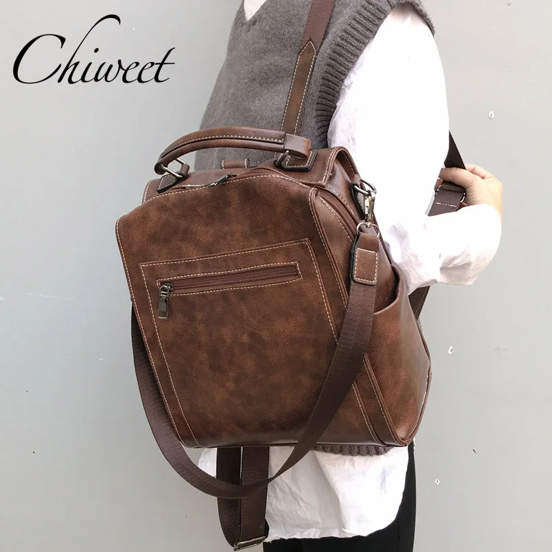 Women Designer Leather Backpack Casual Large Capacity Bag For Student Female Vintage Computer Bag Travel Wide Strap Shoulder Bag
Women Designer Leather Backpack Casual Large Capacity Bag For Student Female Vintage Computer Bag Travel Wide Strap Shoulder Bag