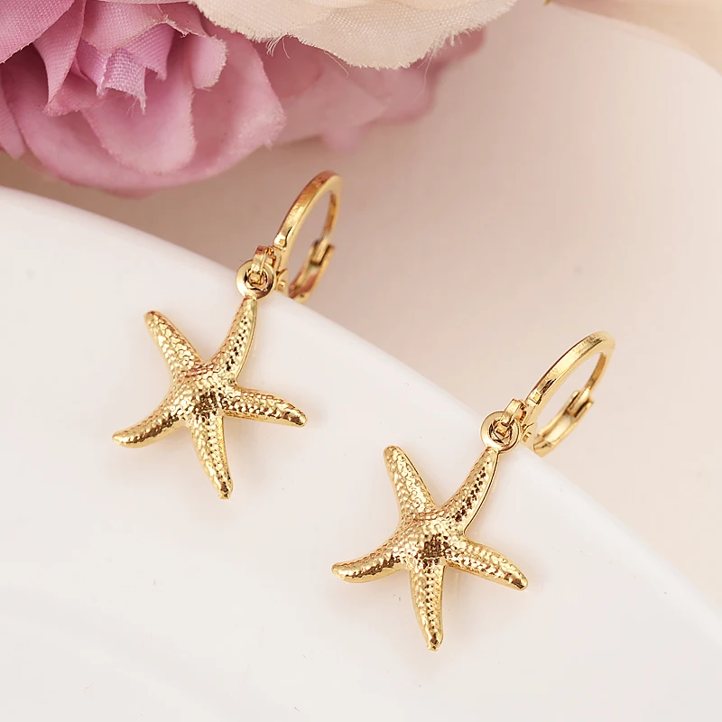 Gold African Dubai Filled Women's Drop Earring starfish Dangle Earring Charms Jewelry Earrings brincos Vintage girls kids gift
Gold African Dubai Filled Women's Drop Earring starfish Dangle Earring Charms Jewelry Earrings brincos Vintage girls kids gift