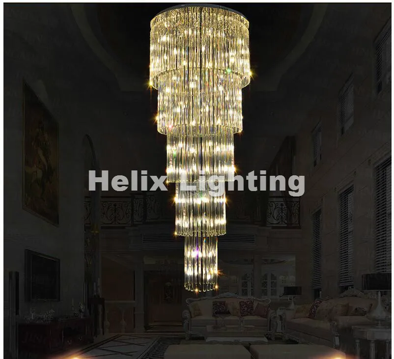 

Free Shipping D800mm H1900mm Chrome Modern Hotel Crystal Chandelier Pendant Lamp G9 LED Bulb Hotel Chandelier AC 100% Guaranteed