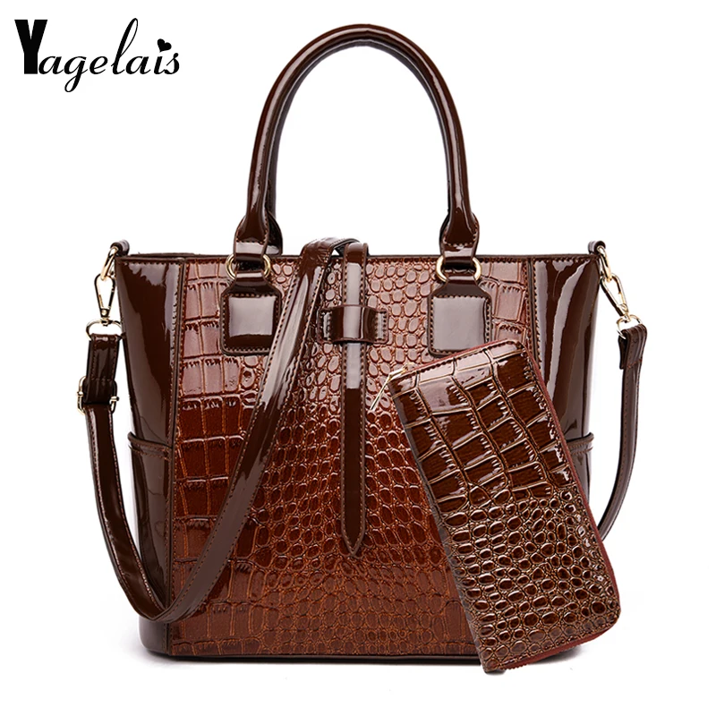 

2019 New Fashion Lady Handbag Crocodile Grain Commuting Single Shoulder Diagonal Handbag Synthetic Leather High Quality