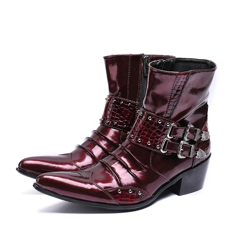 2018 autumn pointed toe men genuine leather Dress Ankle boots Men Height Increased buckle strap motorcycle Boots sapatos
2018 autumn pointed toe men genuine leather Dress Ankle boots Men Height Increased buckle strap motorcycle Boots sapatos