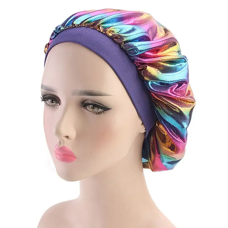 Women Faux Silk Bonnet Wide Band Soft Sleep Cap Glitter Reflective Rainbow Colorful Head Covering Ruched Hair Loss Chemo Cap
Women Faux Silk Bonnet Wide Band Soft Sleep Cap Glitter Reflective Rainbow Colorful Head Covering Ruched Hair Loss Chemo Cap