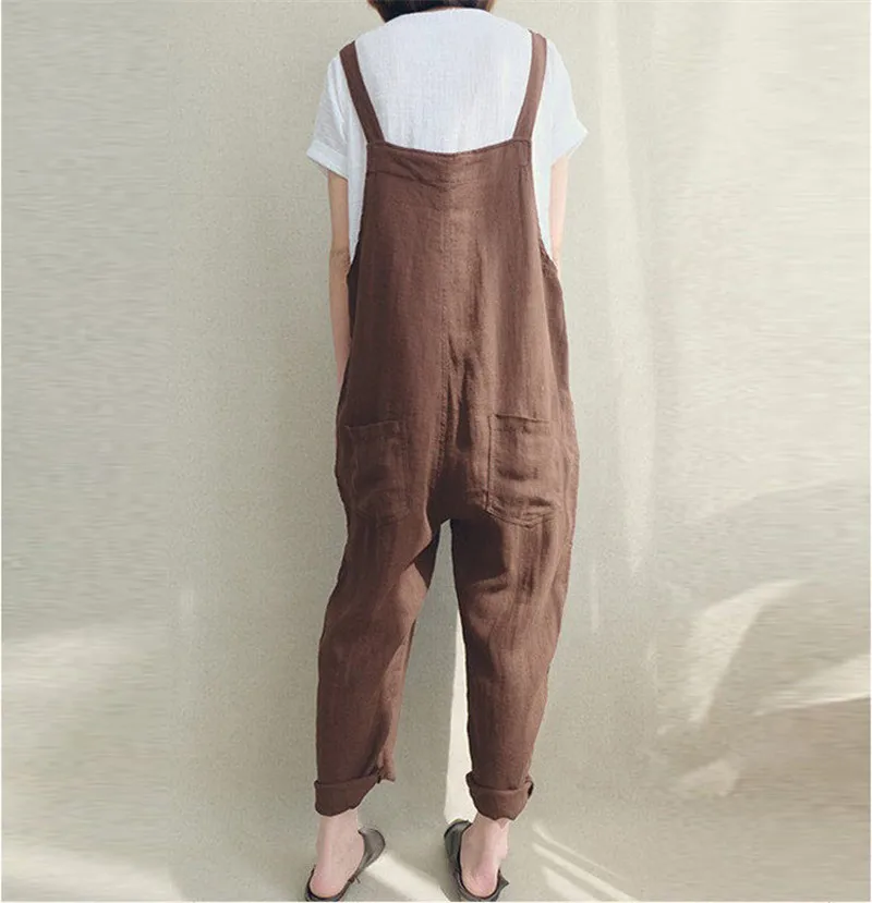 Fashion Women's Casual Loose Linen Solid Jumpsuit Dungarees Playsuit Trousers Overalls
Fashion Women's Casual Loose Linen Solid Jumpsuit Dungarees Playsuit Trousers Overalls