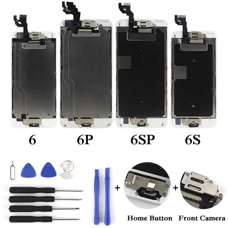 Для iPhone 6 P S 6SP lcd сенсорный экран с фронтальной камерой + кнопка Home частями полная