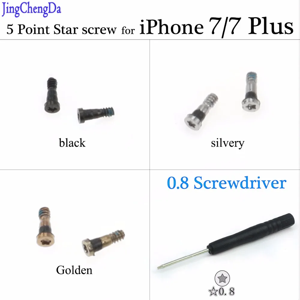 JCD 1 pcs Torx 5 Point Star screw Pentacle Dock Bottom Connector Screw for iPhone 7 7 plus 7P 7 Plus 0.8 Screwdriver
JCD 1 pcs Torx 5 Point Star screw Pentacle Dock Bottom Connector Screw for iPhone 7 7 plus 7P 7 Plus 0.8 Screwdriver
