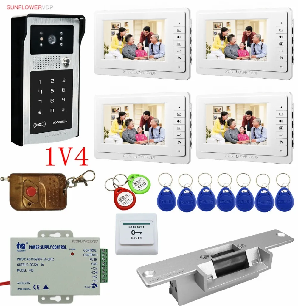 Домашний видеодомофон с Rfid-клавиатурой, 4 монитора, цветные ЖК-дисплеи 7 дюймов, видеодомофон с беспроводным пультом дистанционного управле...
Домашний видеодомофон с Rfid-клавиатурой, 4 монитора, цветные ЖК-дисплеи 7 дюймов, видеодомофон с беспроводным пультом дистанционного управле...