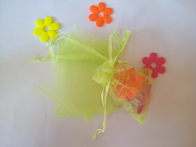 

17*23cm 100pcs Organza Bag green Drawstring bag jewelry packaging bags for tea/gift/food/candy small transparent pouch Yarn bag