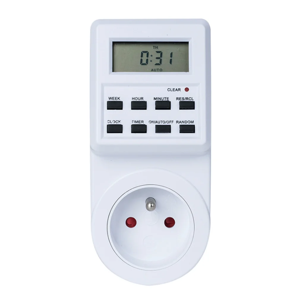 FR Plug Digital Weekly Programmable Electrical Wall Plug-in Power Socket Timer Switch Outlet Time Clock 220VAC
FR Plug Digital Weekly Programmable Electrical Wall Plug-in Power Socket Timer Switch Outlet Time Clock 220VAC