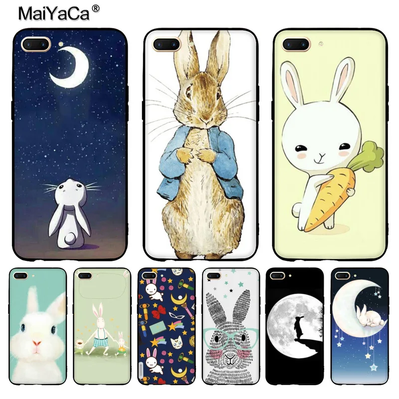 Фото Чехол для телефона MaiYaCa Moon Bunny rabbit черный мягкий чехол из ТПУ OPPO R9s R11 R9 R15 vivo X9sPLUS