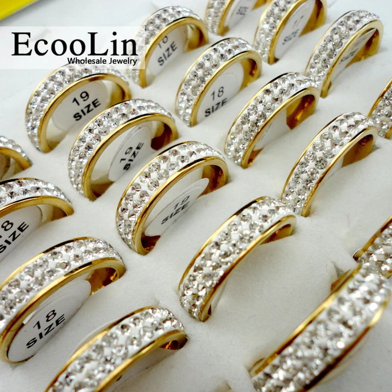 10Pcs Women Classic Engagement Anniversary Wedding Ring Cubic Zirconia Gold Stainless Steel Rings Female Jewelry L065
10Pcs Women Classic Engagement Anniversary Wedding Ring Cubic Zirconia Gold Stainless Steel Rings Female Jewelry L065