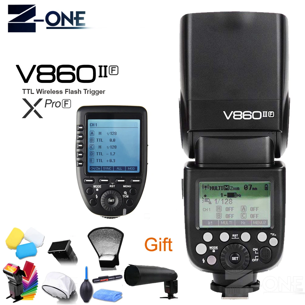 Godox V860II-F GN60 TTL HSS 1/8000s Speedlite Flash w/ Li-ion Battery + Xpro-F Trigger for Fujifilm X-Pro2/1 X-T20 Free Gift
Godox V860II-F GN60 TTL HSS 1/8000s Speedlite Flash w/ Li-ion Battery + Xpro-F Trigger for Fujifilm X-Pro2/1 X-T20 Free Gift