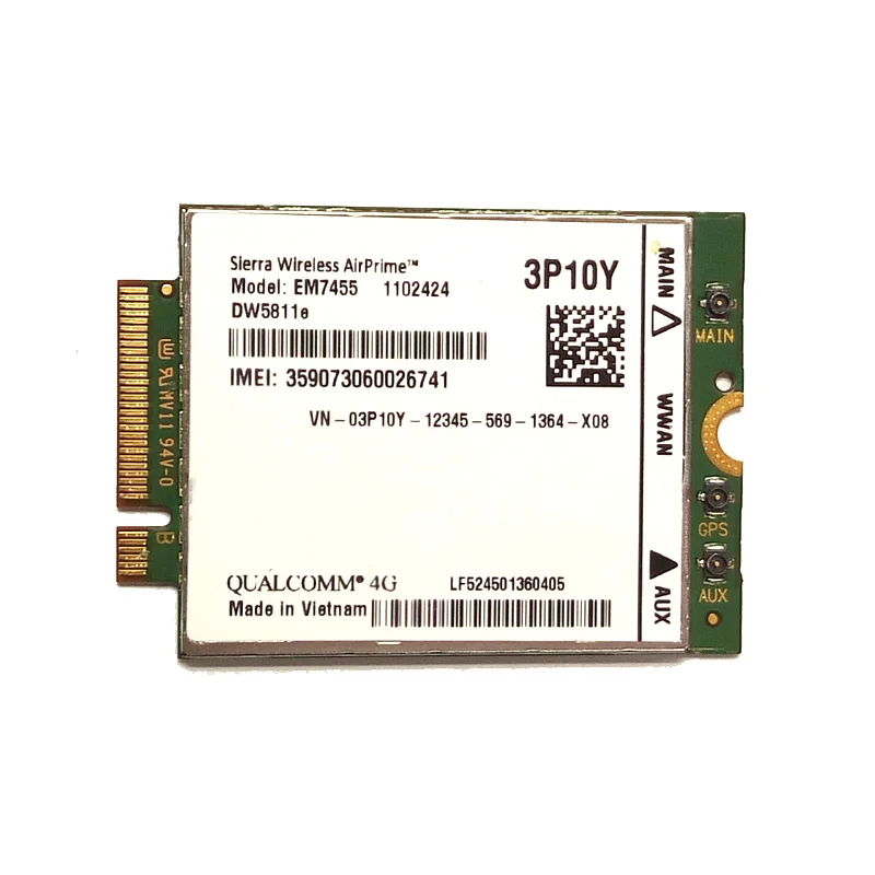 SSEA New Sierra EM7455 LTE 4G NGFF Module DW5811E Gobi6000 3P10Y for DELL E7270 E7470 E7370 E5570 Sem Fio FDD/TDD
SSEA New Sierra EM7455 LTE 4G NGFF Module DW5811E Gobi6000 3P10Y for DELL E7270 E7470 E7370 E5570 Sem Fio FDD/TDD