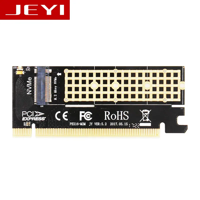 

JEYI MX16 M.2 NVMe SSD NGFF TO PCIE 3.0 X16 adapter M Key interface card Suppor PCI Express 3.0 x4 2230-2280 Size m.2 FULL SPEED