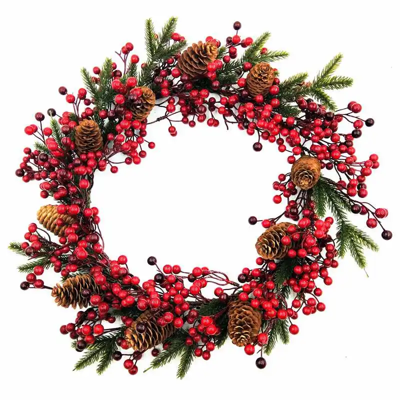 Christmas Wreath Artificial Red Berry Wreath Decorations Home Window Door Hanging Pine Cones Wreaths 1pc 45cm
Christmas Wreath Artificial Red Berry Wreath Decorations Home Window Door Hanging Pine Cones Wreaths 1pc 45cm