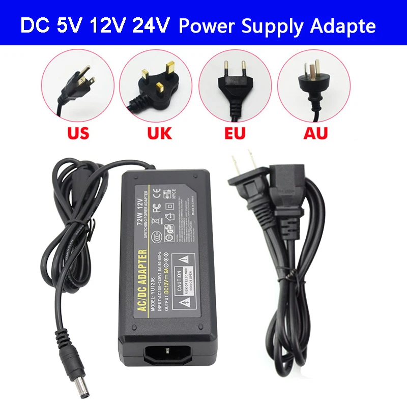 LED Adapter Power Supply DC5V / DC12V DC24V 1A 2A 3A 5A 7A 8A 10A For led strip lamp lighting led power driver plug
LED Adapter Power Supply DC5V / DC12V DC24V 1A 2A 3A 5A 7A 8A 10A For led strip lamp lighting led power driver plug