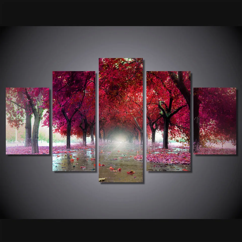 CLSTROSE Canvas Paintings Living Room Decor 5 Pieces Red Trees Landscape Pictures Wall Art HD Prints Street Posters Unframed
CLSTROSE Canvas Paintings Living Room Decor 5 Pieces Red Trees Landscape Pictures Wall Art HD Prints Street Posters Unframed