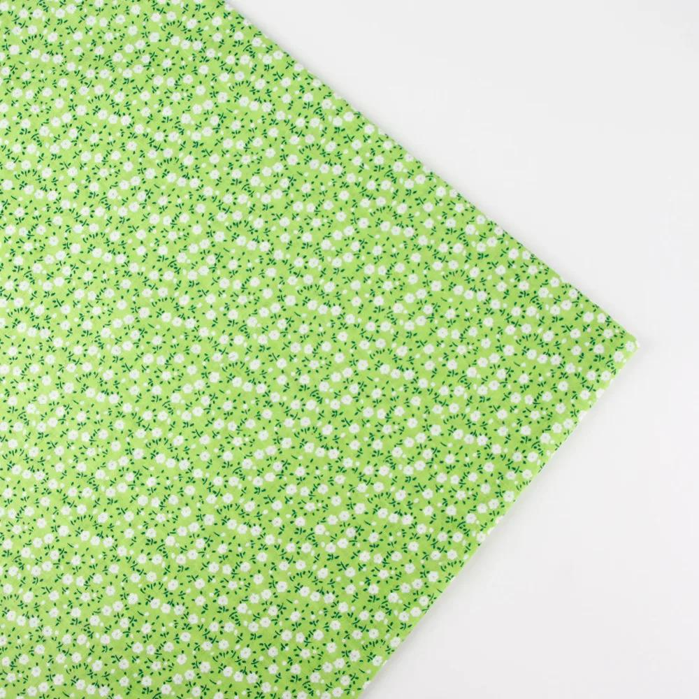 Зеленая Цветочная 100% хлопчатобумажная ткань для квилтинга рукоделия шитья