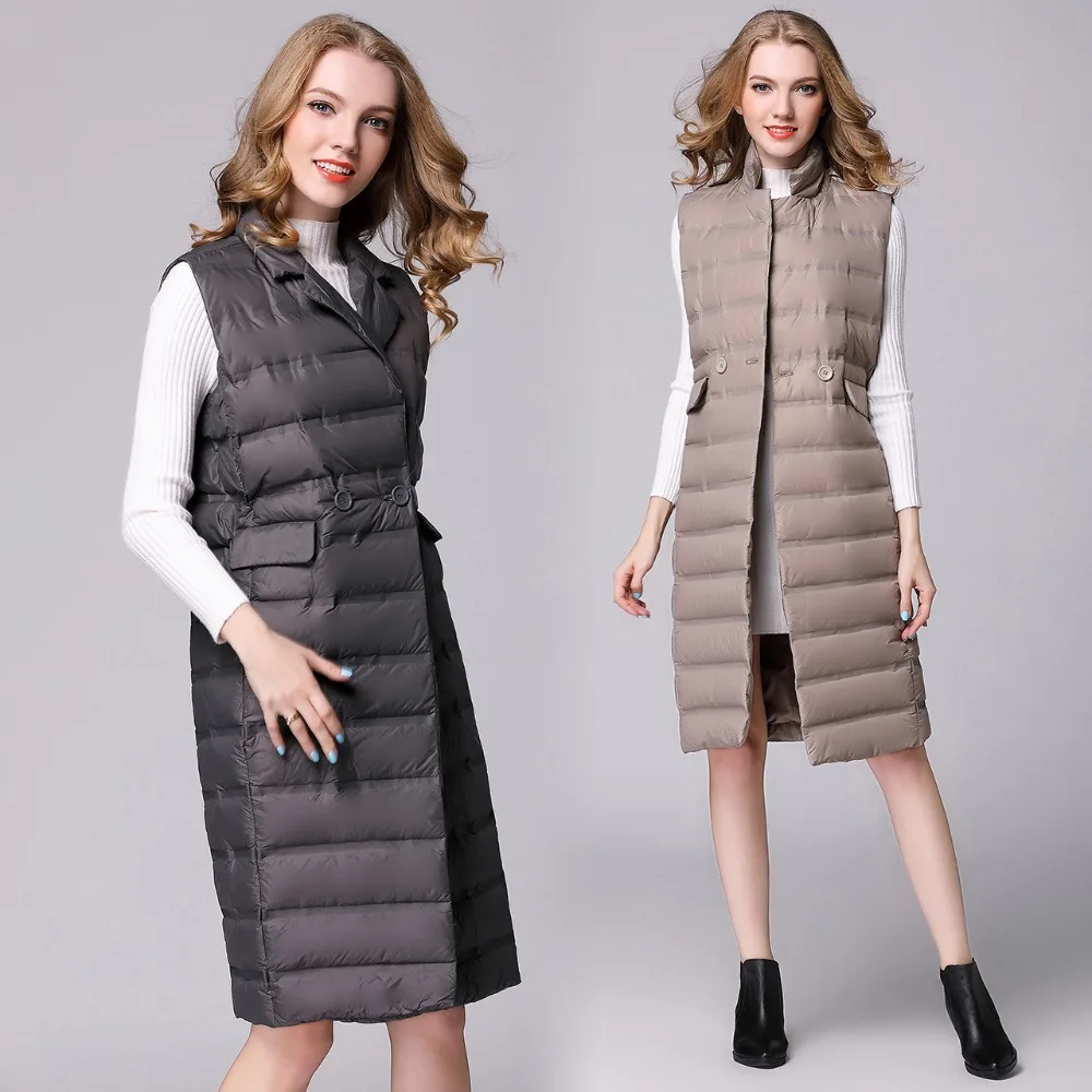 Brand Women Ultra Light 90% White Duck Down Vest Casual Sleeveless Turn-down Collar Waistcoat Female Long Slim Warm Suit Vest
Brand Women Ultra Light 90% White Duck Down Vest Casual Sleeveless Turn-down Collar Waistcoat Female Long Slim Warm Suit Vest