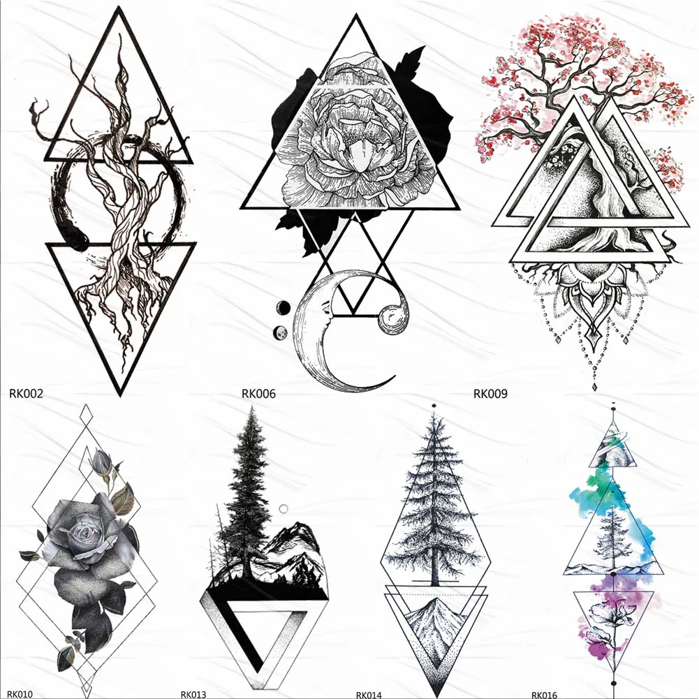 Black Realistic Geometric Rose Flower Triangle Temporary Tattoos Sticker Moon Tattoo Body Art Plum Blossom Fake Tatoos Jewel
Black Realistic Geometric Rose Flower Triangle Temporary Tattoos Sticker Moon Tattoo Body Art Plum Blossom Fake Tatoos Jewel