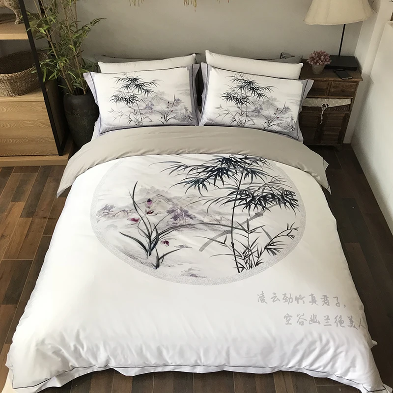 Chinese Style White 100% Cotton Sanding Printed Flower Bedding Set Wedding Bed Sheet set Duvet Cover Pillowcase Queen King 4pcs
Chinese Style White 100% Cotton Sanding Printed Flower Bedding Set Wedding Bed Sheet set Duvet Cover Pillowcase Queen King 4pcs