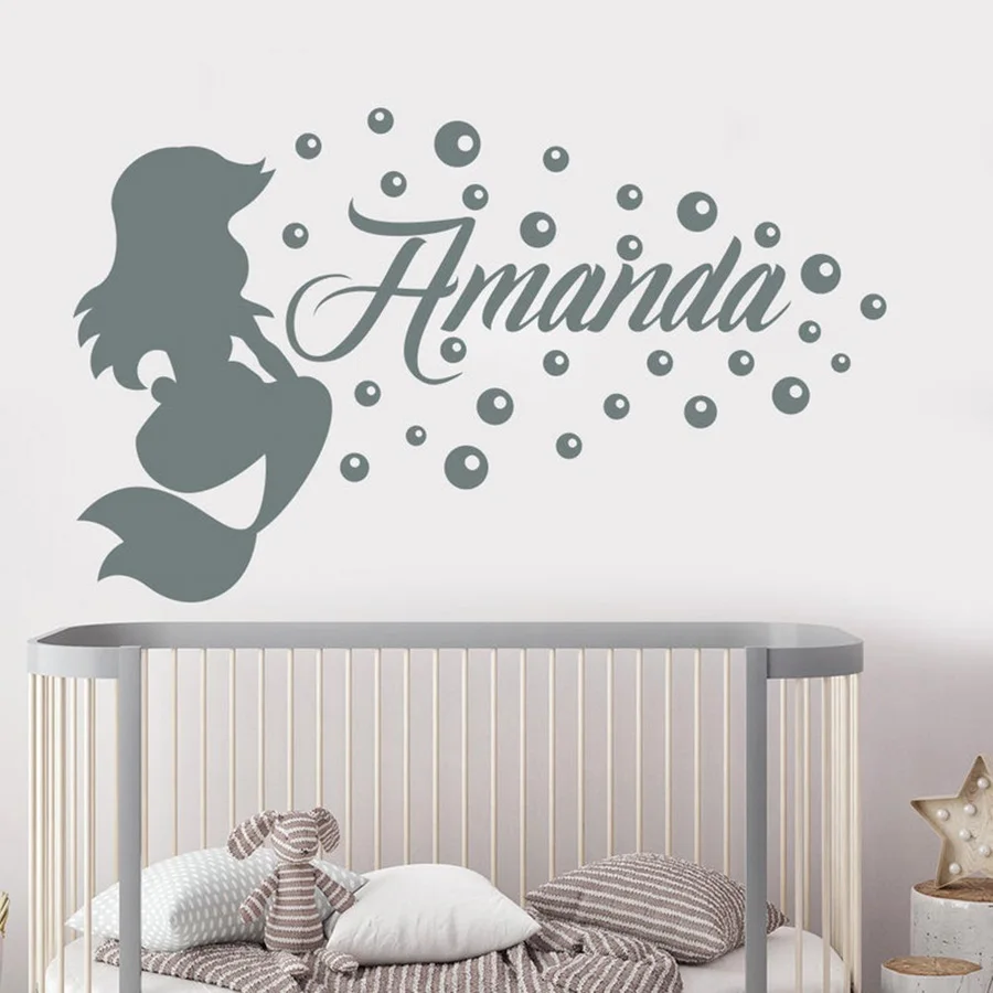 Personalized Name Wall Decals Custom Gilrs Name Decal Mermaid Decal For Kids Bedroom Nursery Decor Home Living Room Y013
Personalized Name Wall Decals Custom Gilrs Name Decal Mermaid Decal For Kids Bedroom Nursery Decor Home Living Room Y013