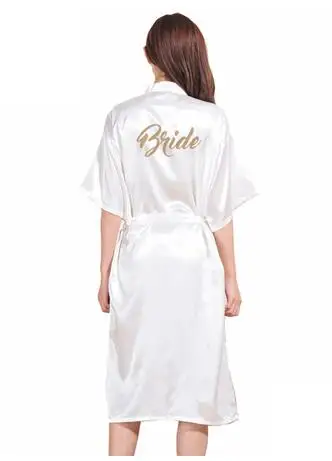Gold Stamp 'Bride' Silk Satin Long Bride Robes Half Sleeve Kimono Night Robe Solid Bathrobe Fashion Dressing Gown For Wome
Gold Stamp 'Bride' Silk Satin Long Bride Robes Half Sleeve Kimono Night Robe Solid Bathrobe Fashion Dressing Gown For Wome