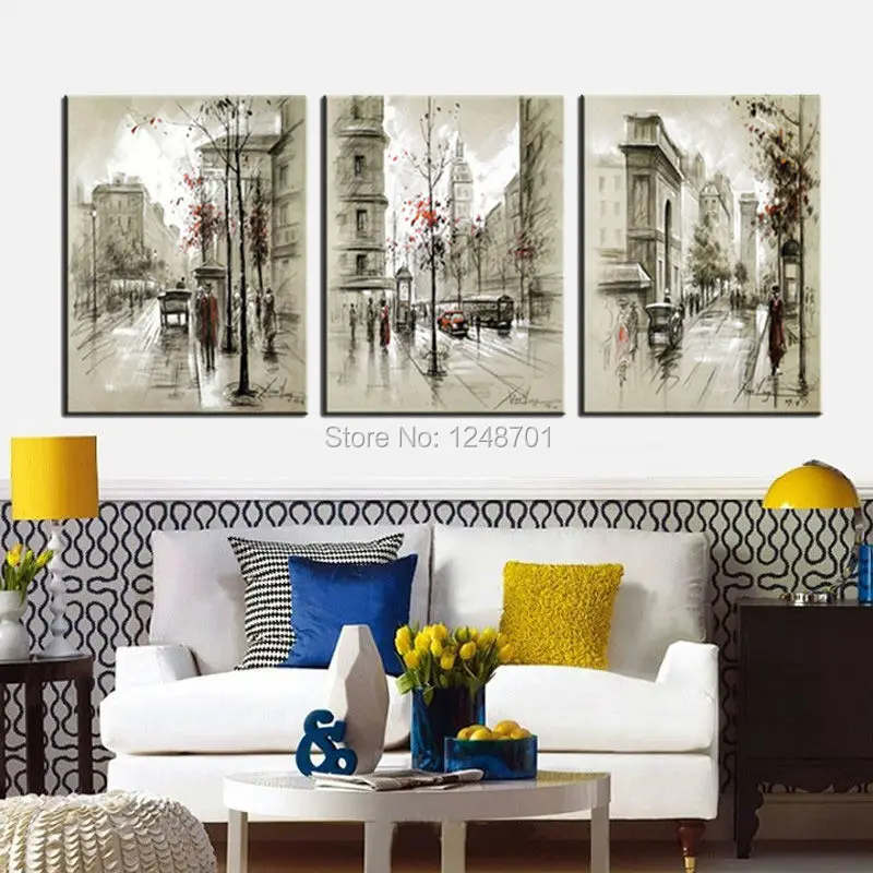 Canvas Art Retro City Street Landscape three Pieces Modern Style Cheap Pictures Decorative Wall Art No Frame Hand Painted
Canvas Art Retro City Street Landscape three Pieces Modern Style Cheap Pictures Decorative Wall Art No Frame Hand Painted