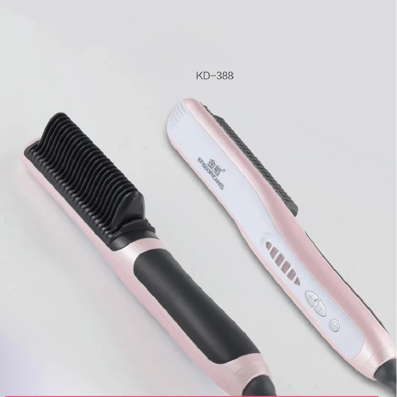 Professional Tourmaline Ceramic Heating Hair Straightener Comb Brush Curler Styling Tools Electric Straightening brushes | Красота и