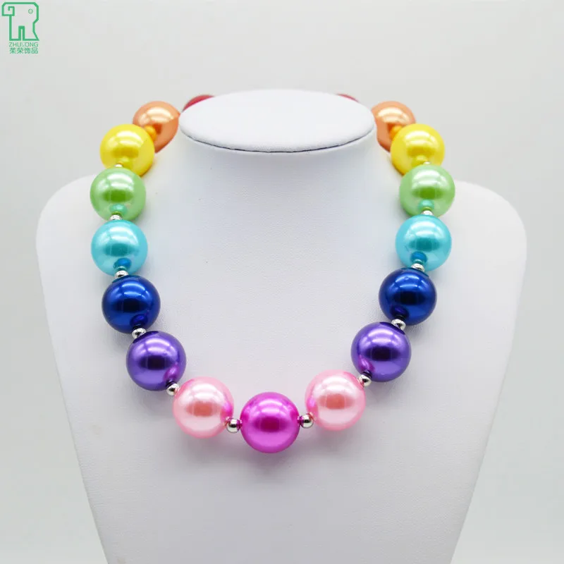 wholesale 5PCS Princess Rainbow Pearl Necklace New Kids Chinldren Chunky Bubblegum Necklace For Baby Girls Fashion DIY Jewelry
wholesale 5PCS Princess Rainbow Pearl Necklace New Kids Chinldren Chunky Bubblegum Necklace For Baby Girls Fashion DIY Jewelry