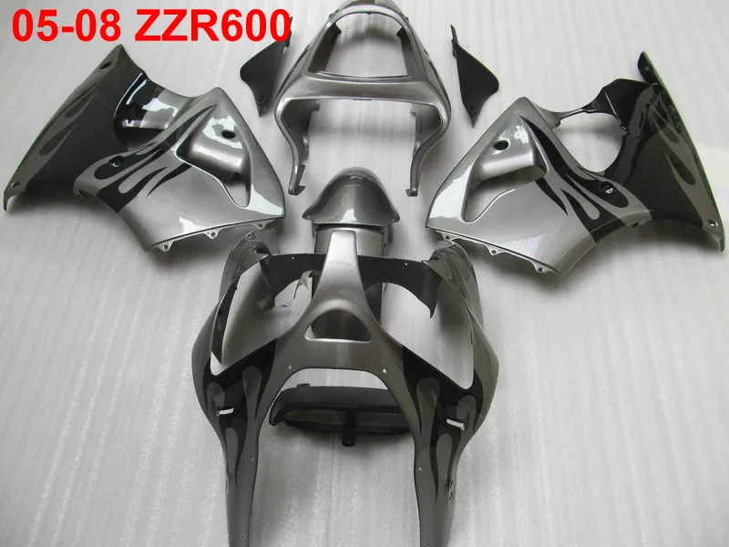 Injection molding fairing kit for Kawasaki Ninja ZZR600 2005-2008 silver black motorcycle fairings ZZR600 05 06 07 08 TW44
Injection molding fairing kit for Kawasaki Ninja ZZR600 2005-2008 silver black motorcycle fairings ZZR600 05 06 07 08 TW44