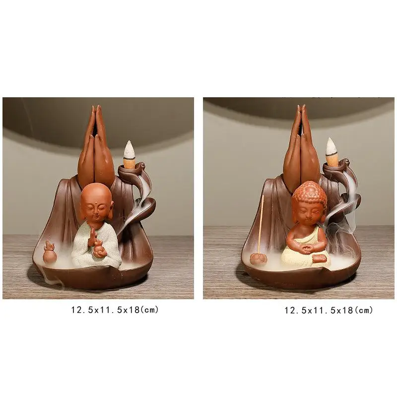 Buddhism Zen Backflow Incense Burner Smoke Buddha Hand Lotus Incense Cone Sticks Holder Smell Aromatic Censer Crafts Home Decor
Buddhism Zen Backflow Incense Burner Smoke Buddha Hand Lotus Incense Cone Sticks Holder Smell Aromatic Censer Crafts Home Decor